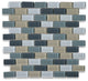 Glass Mosaic Tile Gray Blue Grey Beige Bluish White Glass Backsplash, 1 sheet