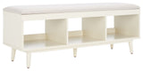 Safavieh Cricket Open Shelf Bench, Creme/Creme