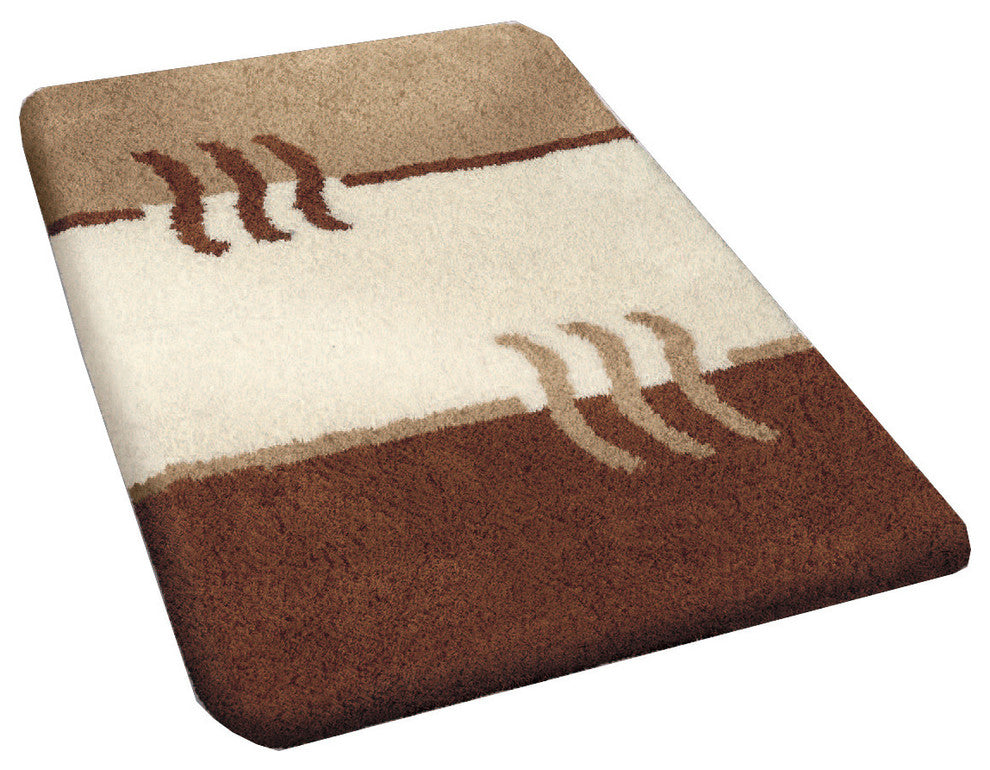 Bamboo Beige Modern Non Slip Washable Bathroom Rug, Fiesta, Large