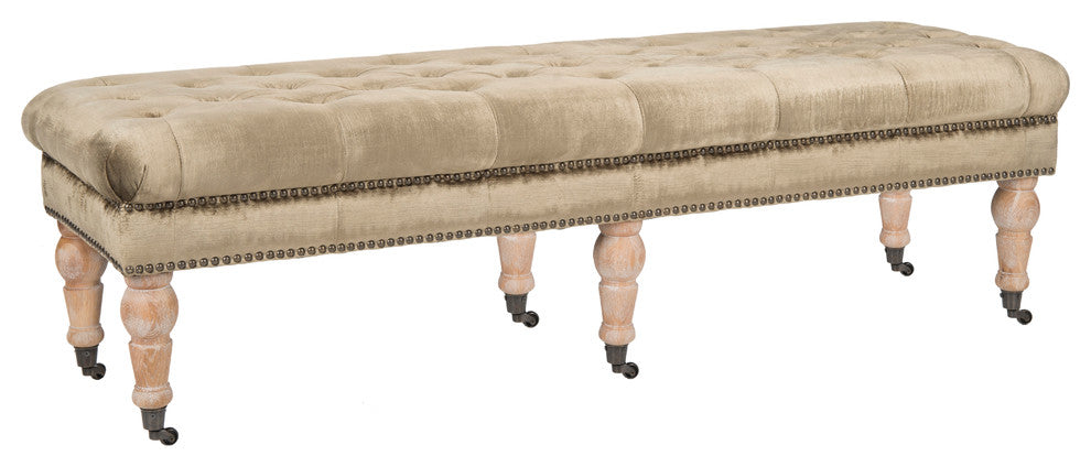 Safavieh Barney Tufted Bench, Antique Sage