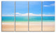 "Cloudy Horizon Over Beach" Seashore Canvas Photo Print, 4 Panels, 48"x28"