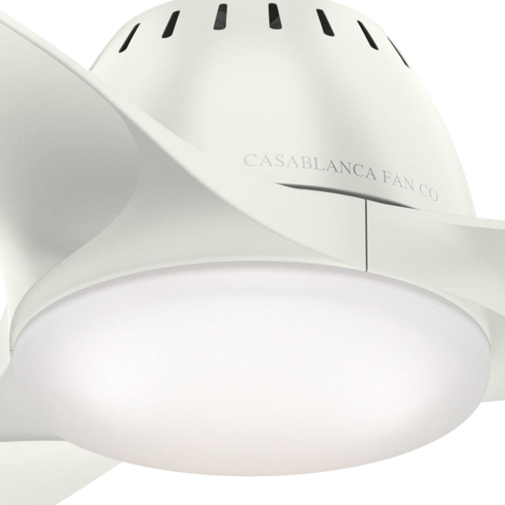 Casablanca 44" Wisp Ceiling Fan With Light Kit & Handheld Remote, Fresh White