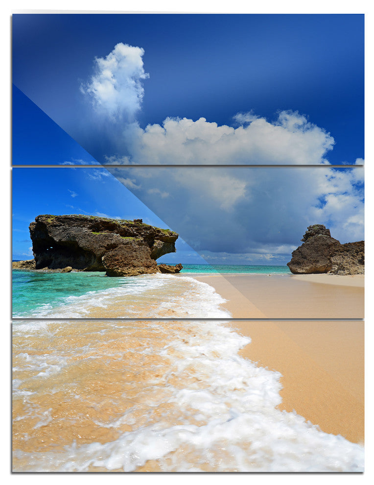 "Emerald Green of Okinawa" Photo Metal Wall Art, 3 Panels, 28"x36"
