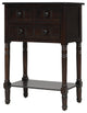 TATEUS Modern Narrow Console Table With Three Storage Drawers, Espresso