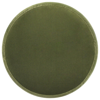 Fuji 19" Oversized Horizontal Tufted Round Storage Ottoman, Olive Green Performance Velvet