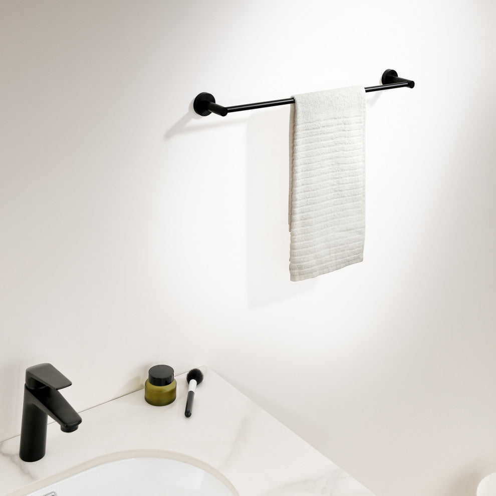 4pc Matte Black Bathroom Hardware Set by ANZZI