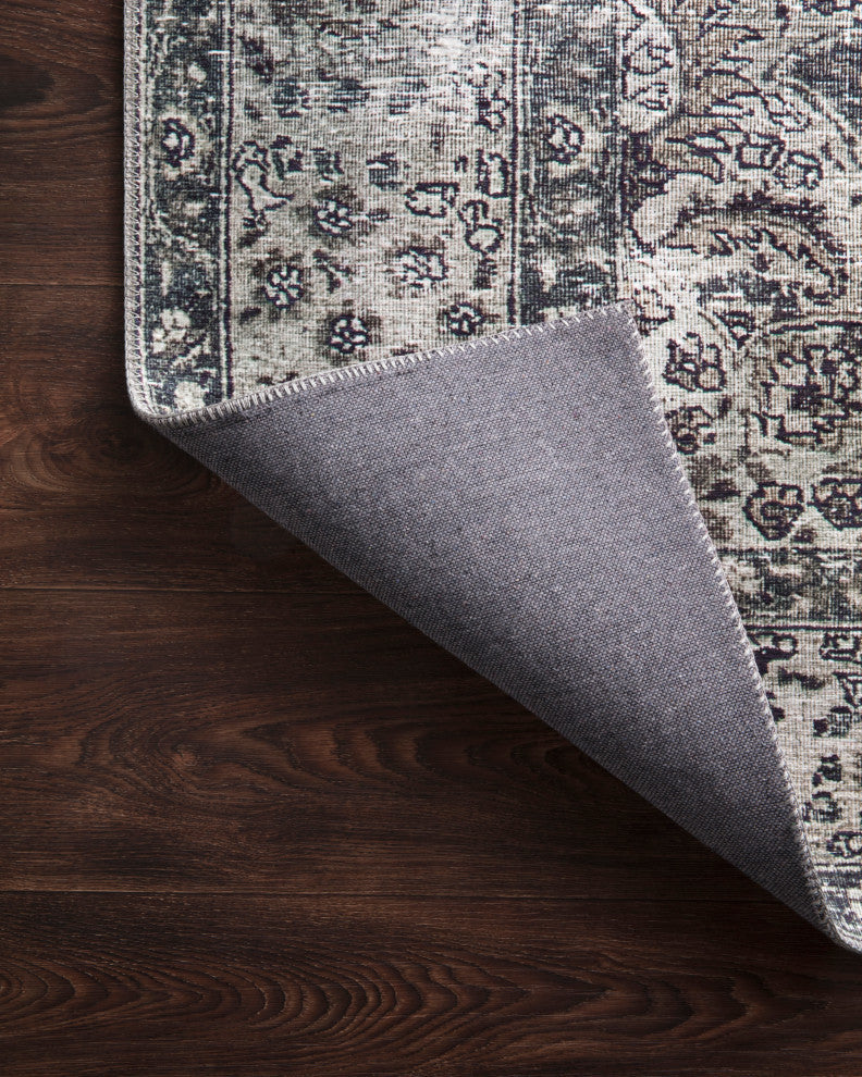 Taupe Stone Teal Navy Printed Polyester Layla Area Rug by Loloi II, 3''-6"x5''-6"