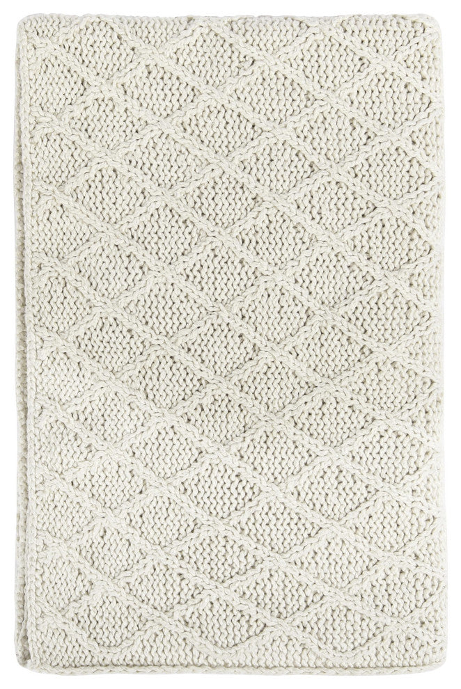 Kosas Home Porter 100% Cotton 50"x70" Throw, Ivory