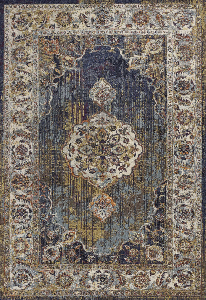 7' X 10'  Polypropylene Navy Area Rug
