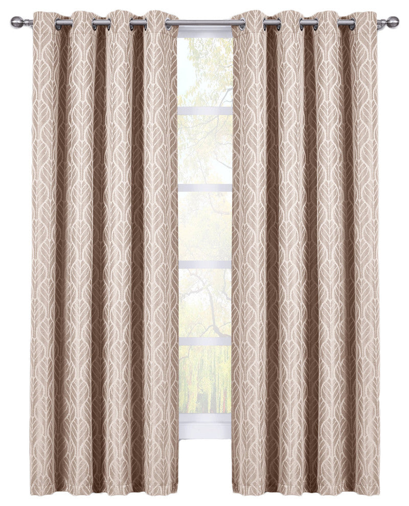 Hilton Blackout Thermal Insulated Curtains, Set of 2, Taupe, 108"x96"