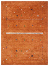HAND KNOTTED LOOM WOOL ECO-FRIENDLY AREA RUGS - Rectangle, Orange, Contemporary
