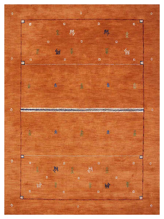 HAND KNOTTED LOOM WOOL ECO-FRIENDLY AREA RUGS - Rectangle, Orange, Contemporary