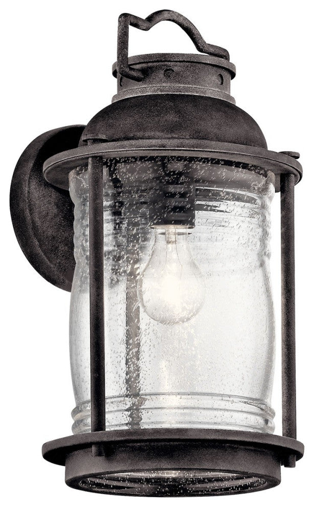 Kichler Ashland Bay 1 Light Outdoor Wall Sconce in Weathered Zinc, 8.75