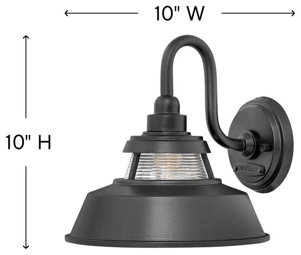 Hinkley 10" Troyer Medium Outdoor Wall Mount Sconce, Black