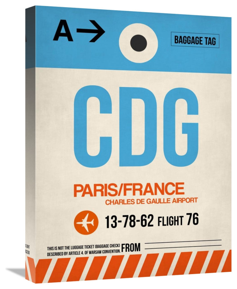 "CDG Paris Luggage Tag 2" Fine Art Print