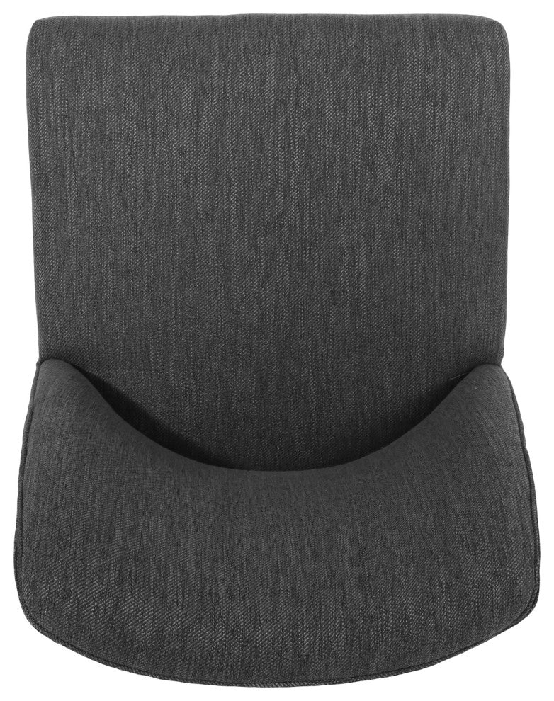 Boise Contemporary Fabric Upholstered Wood Dining Chairs, Set of 2, Charcoal/Weathered Gray