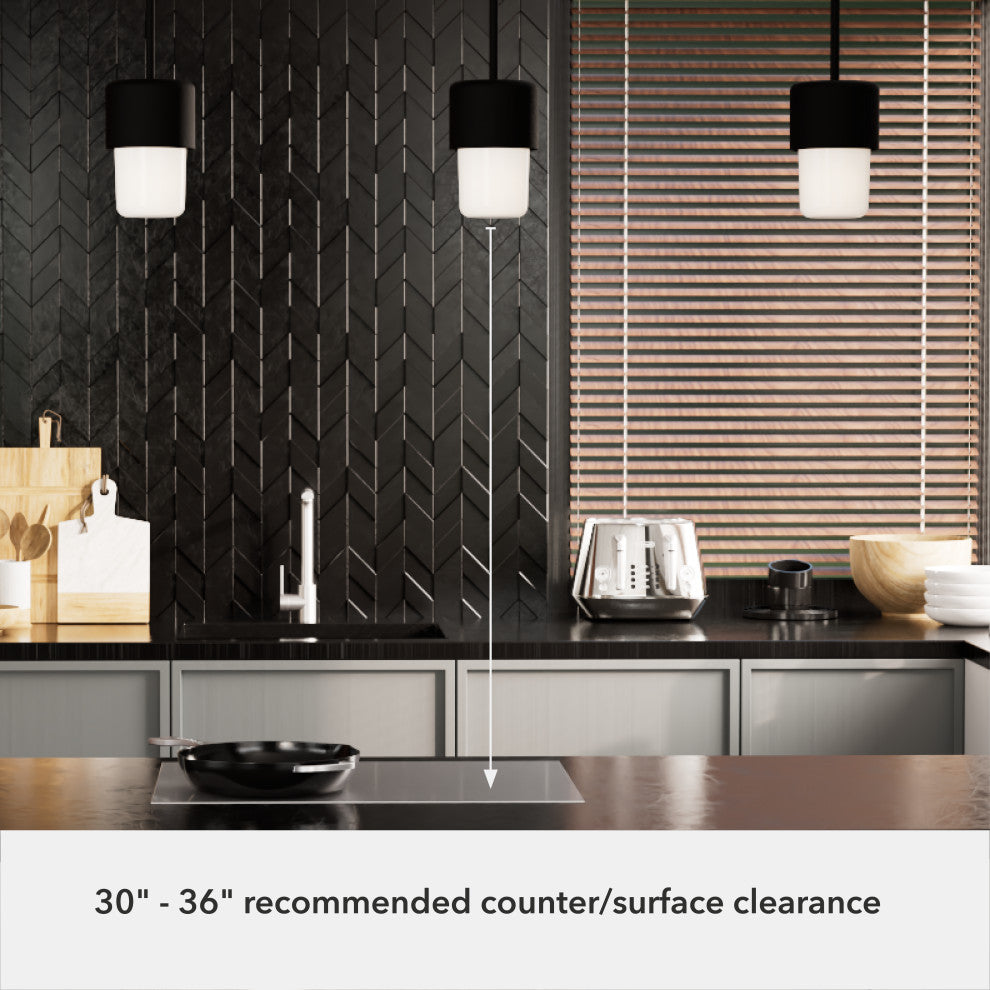 Station Natural Iron, Frosted Cased White Glass 1 Light Pendant Ceiling Light