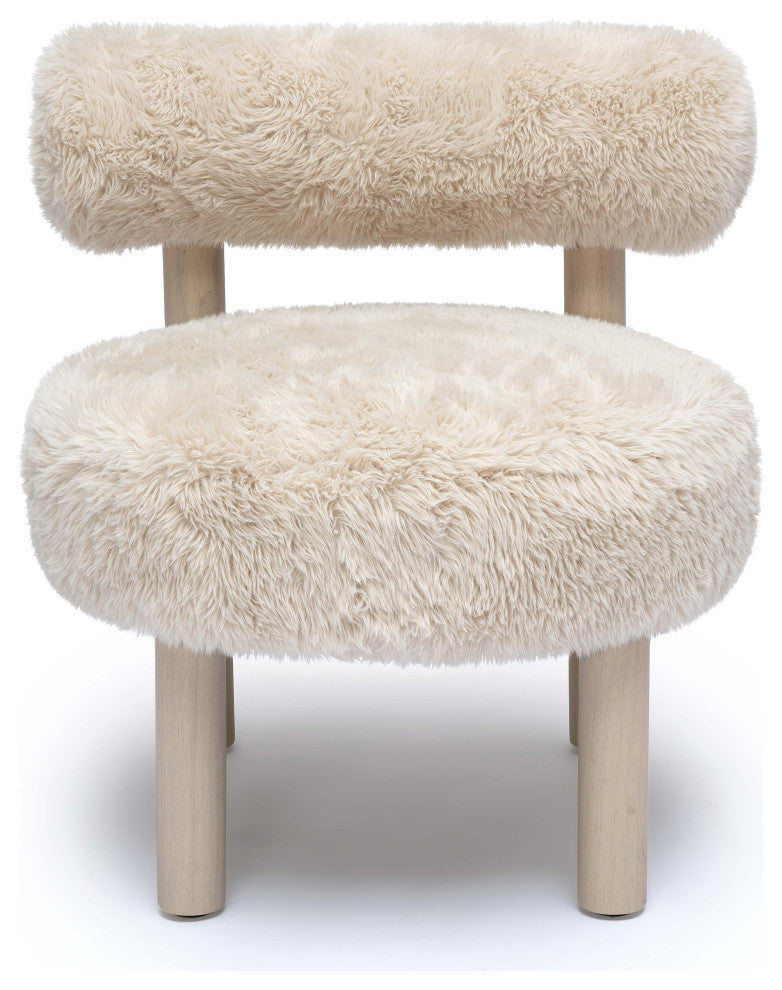 Carmel Natural Vegan Shearling Accent Chair