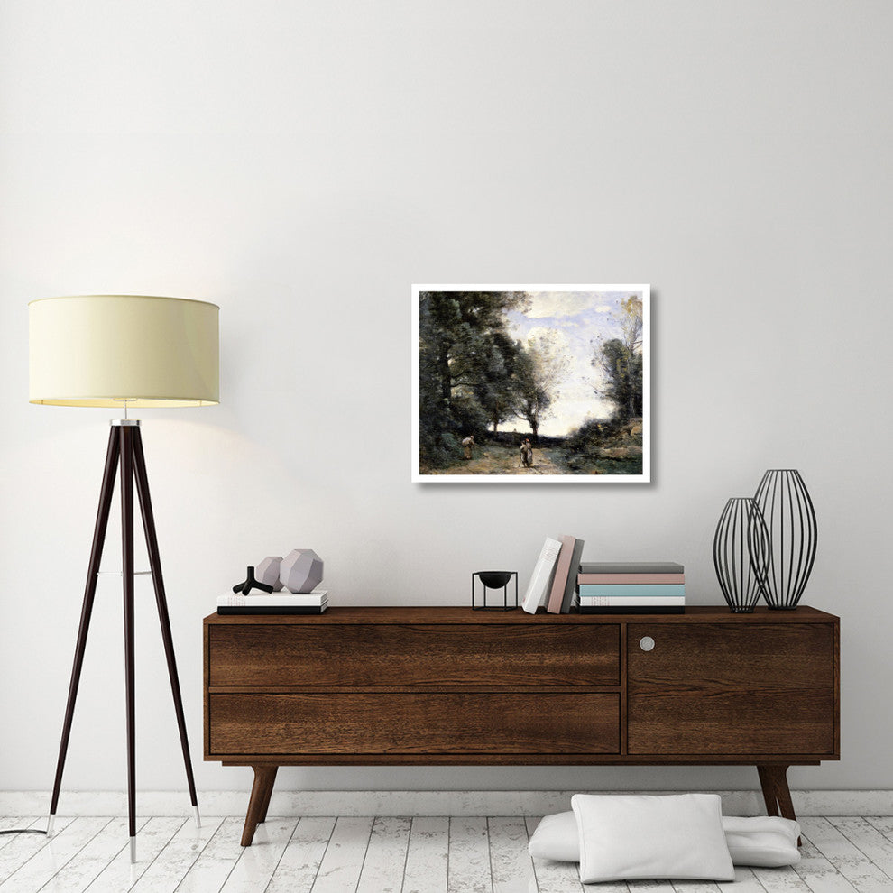 "Along the Path" Digital Paper Print by Jean-Baptiste-Camille Corot, 32"x27"