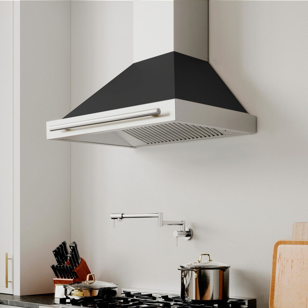 ZLINE 30" Stainless Steel Range Hood With Black Matte Shell, KB4STX-BG-30