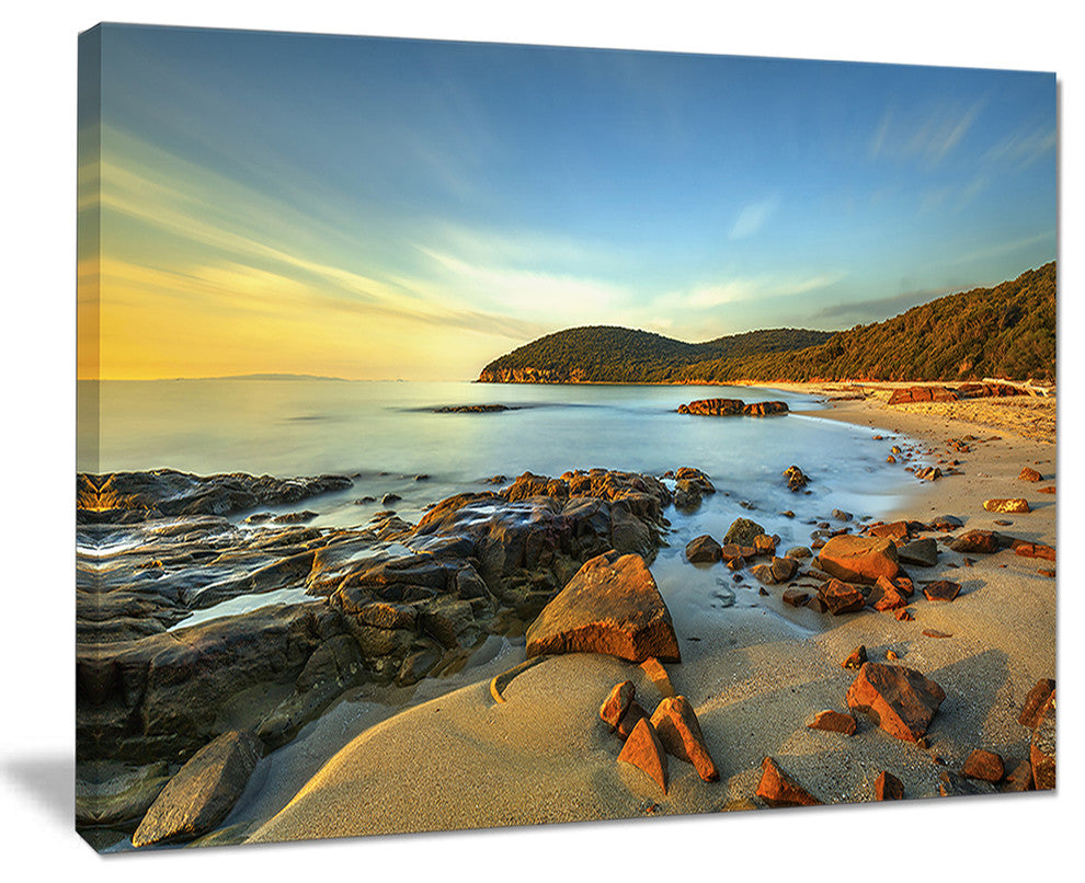 "Sunset in Cala Violina Bay" Landscape Wall Art Canvas Print, 40"x30"
