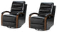 Konradin Genuine Leather Swivel Rocking Manual Recliner Set of 2, Black