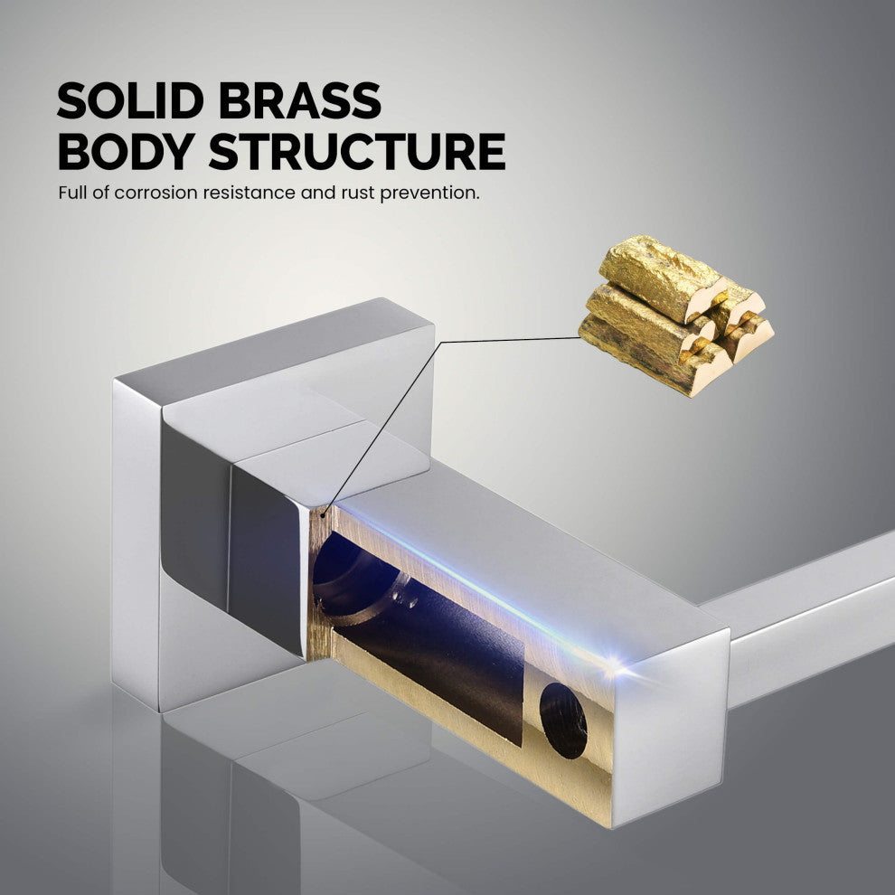 Cube 2-Piece Bathroom Hardware Set, Chrome