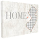 New Jersey Gray Gingham & Floral Heart & Home Canvas Wall Art, 16"x20"