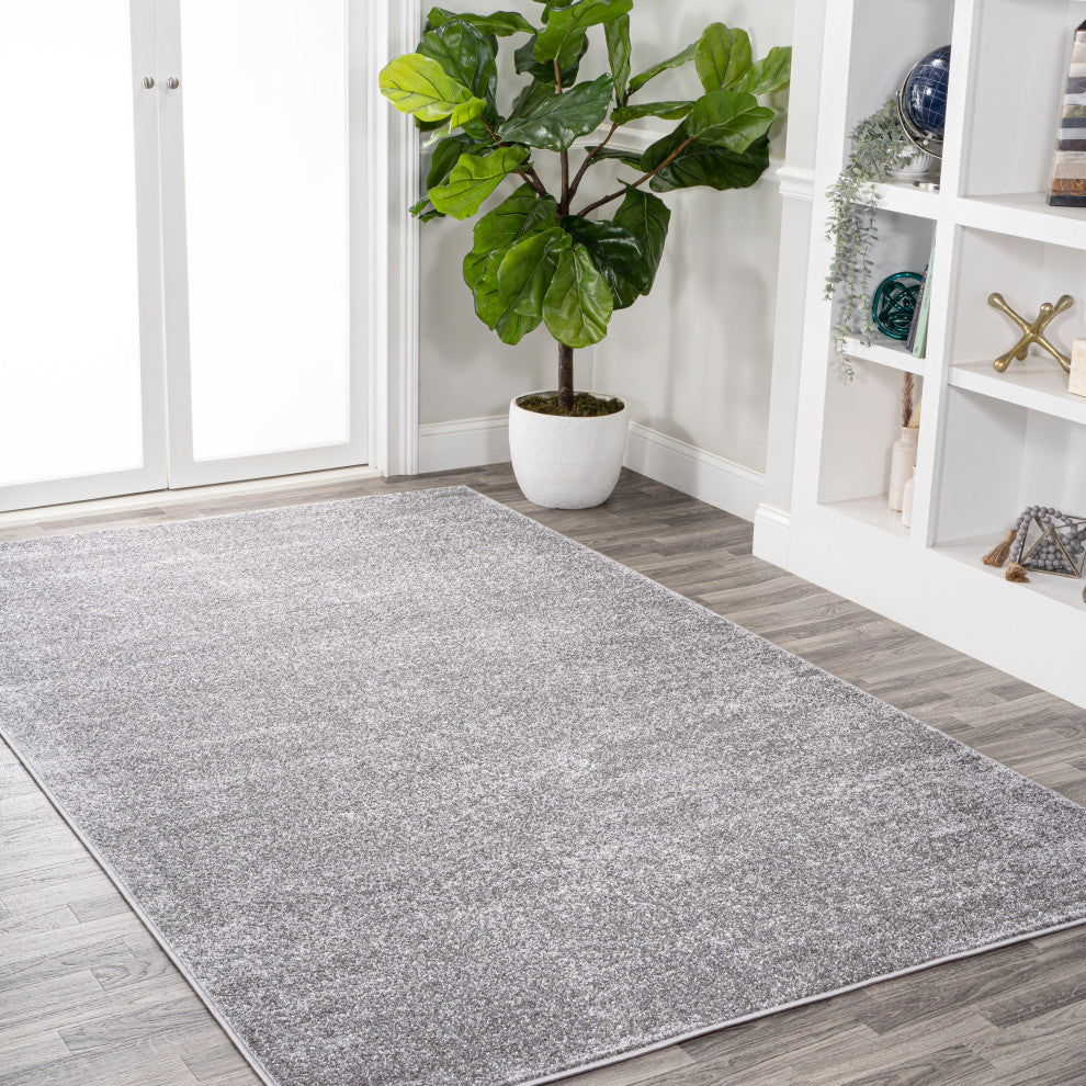 Haze Solid Low-Pile Gray 10 ft. x 14 ft. Area Rug
