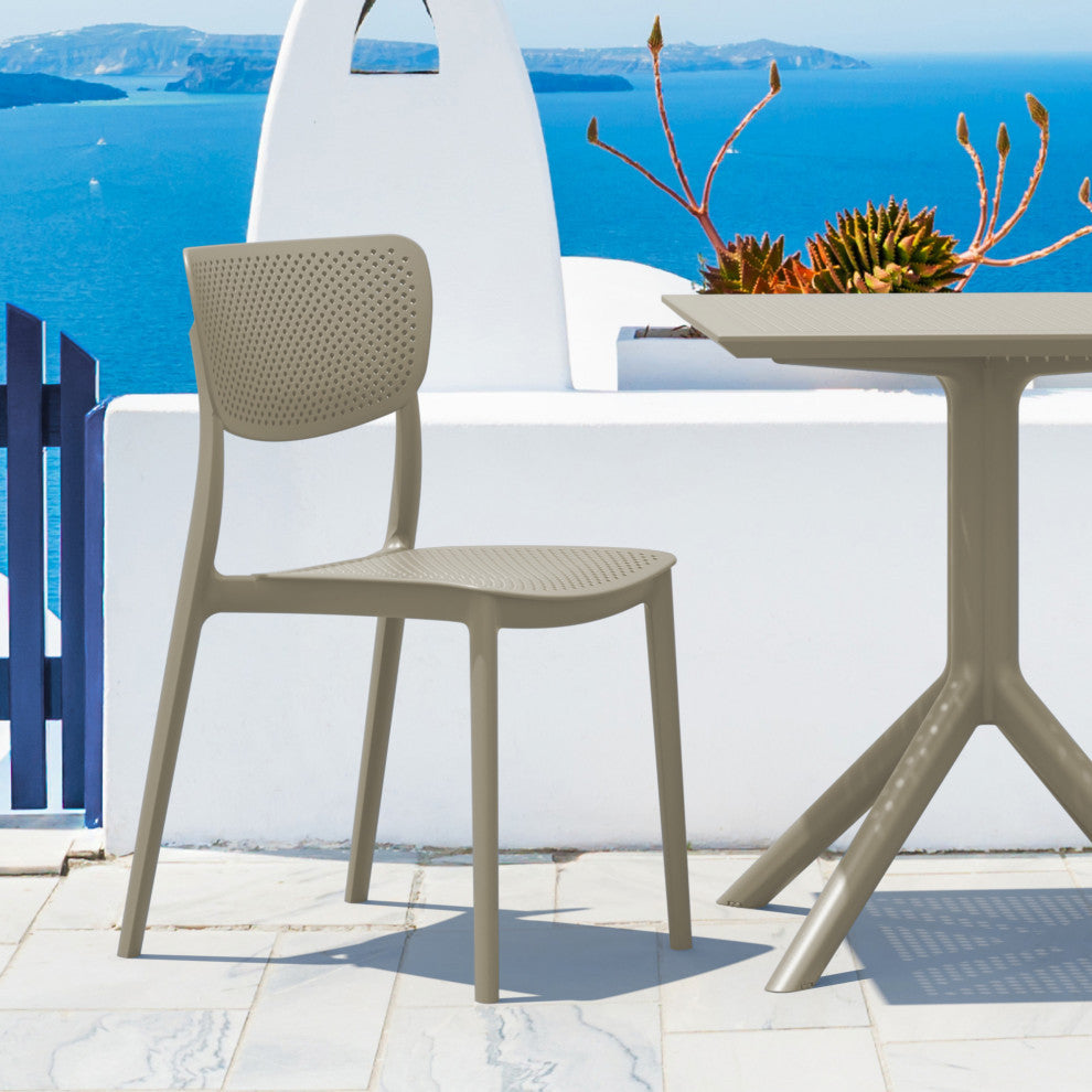 Lucy Outdoor Bistro 3-Piece Set With 31" Table Top Taupe