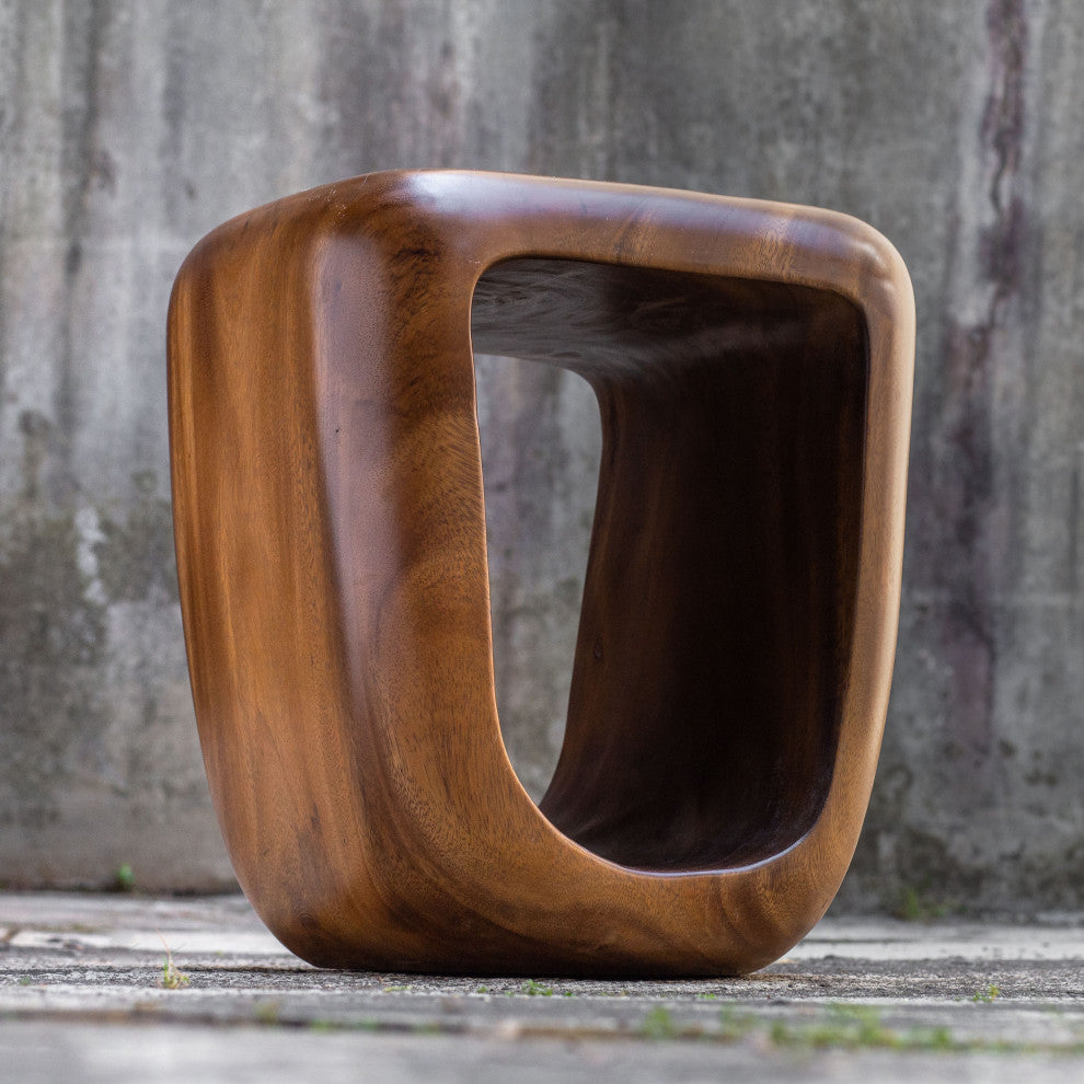 Uttermost Loophole Wooden Accent stool