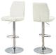 44" x 35.5" x 80" White Foam Metal Leather Look Barstool 2pcs