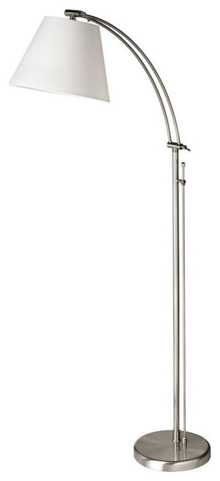 Hempstead Adjustable Steel Floor Lamp, Satin Chrome and White