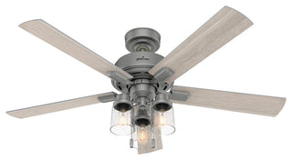 Hunter 52" Hartland Matte Silver Ceiling Fan With LED Light Kit and Pull Chain