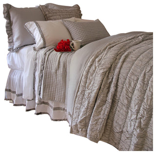 Cathalina Linen, Gray Chambray, Twin Quilt