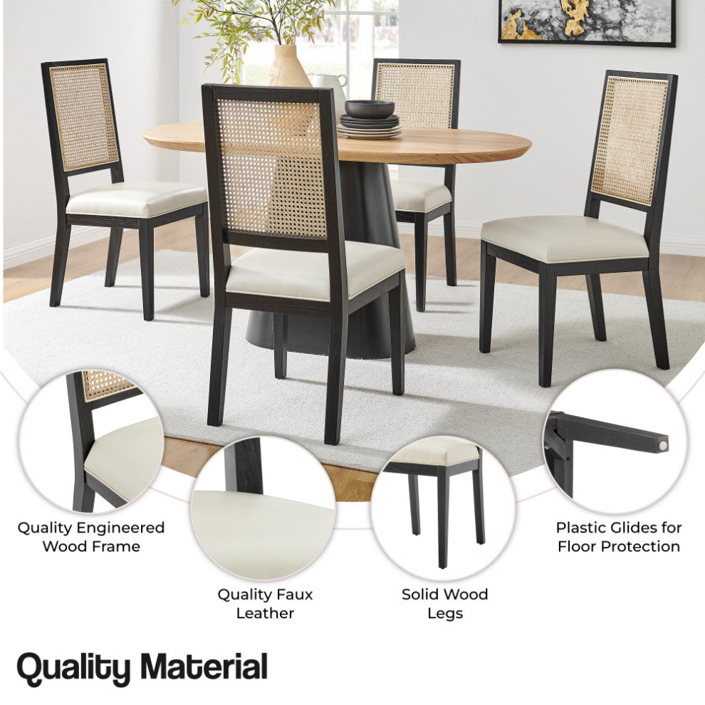 Dover PU Dining Side Chair (Set of 2), Borneo Bone