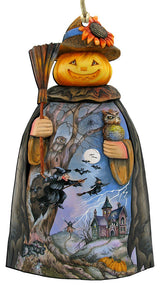 Halloween Scare Craw Pumpkin Head Ornament