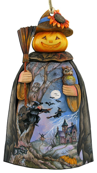 Halloween Scare Craw Pumpkin Head Ornament