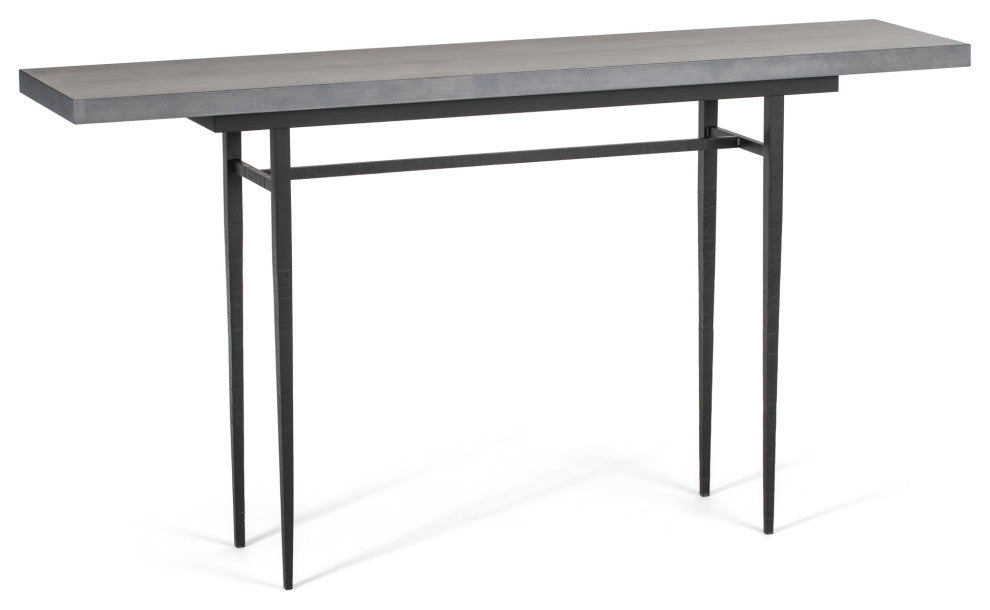 Wick 60" Console Table, Black Finish, Maple Grey Accents