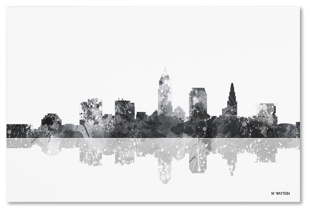 Marlene Watson 'Cleveland Ohio Skyline BG-1' Canvas Art, 22"x32"