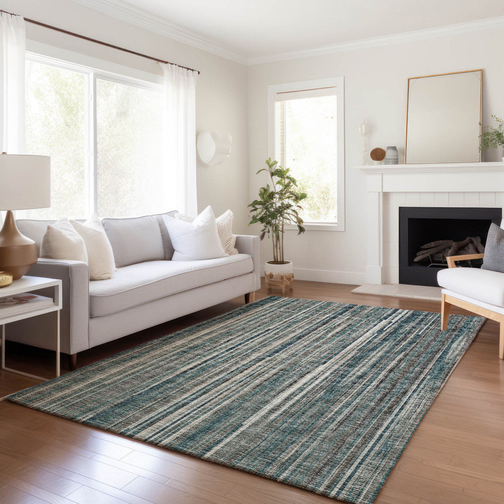 Premium Machine Washable Mayfield AMF31 Peacock 8' x 10' Rug