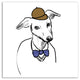 Designs Direct Greyhound With Hat And Bowtie 16x16 Canvas Wall Art