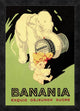 "Banania Exquis Dejeuner Sucre" Framed Canvas Giclee by Vintage Elephant, 18x24"