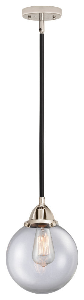 Beacon Mini Pendant, Black Polished Nickel, Clear, Clear