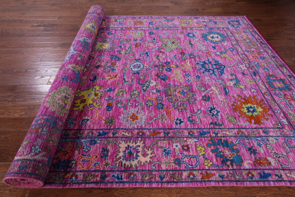 Turkish Oushak Handmade Wool Rug 8' 0" X 15' 8" - Q13635