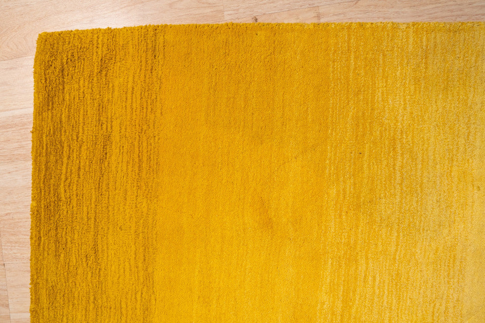 Yellow Contemporary Solid Horizon Area Rug