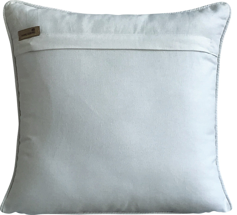 Beige Throw Pillow Cover, Ivory Stripe 18"x18" Silk, Striped With Beige