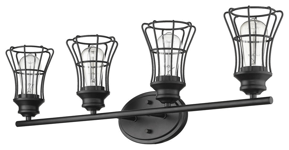 Piers 4-Light Matte Black Vanity