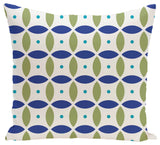 Beach Ball Geometric Print Pillow, Dazzling Blue, 18"x18"
