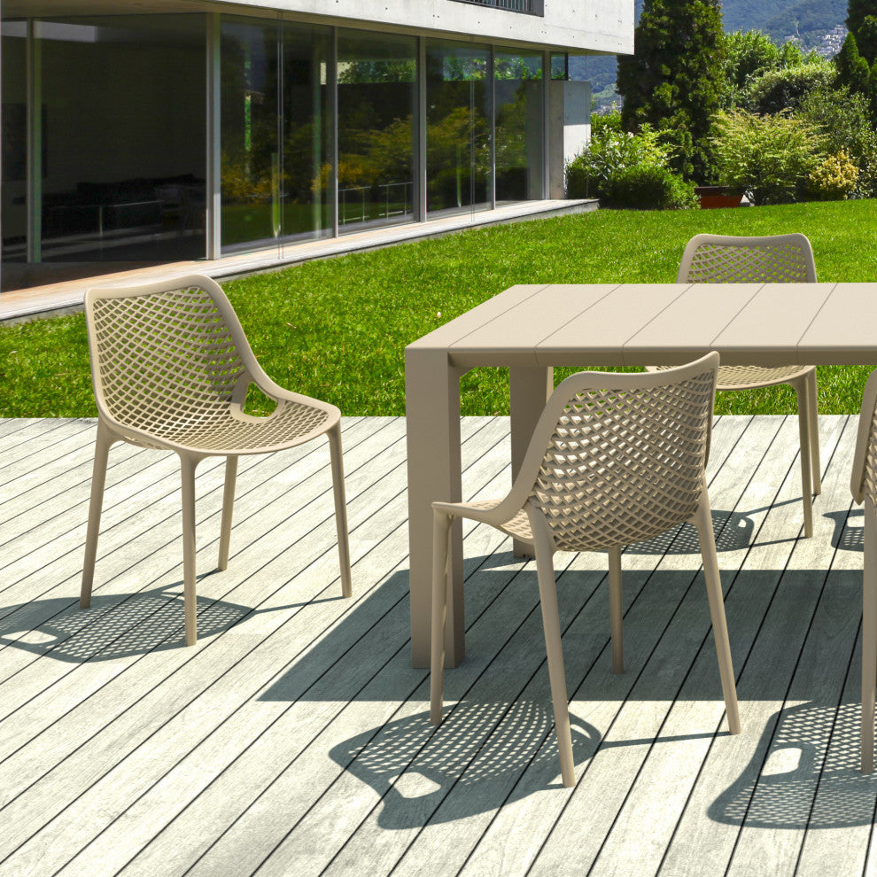 Air Extension Dining Set 9-Piece Taupe